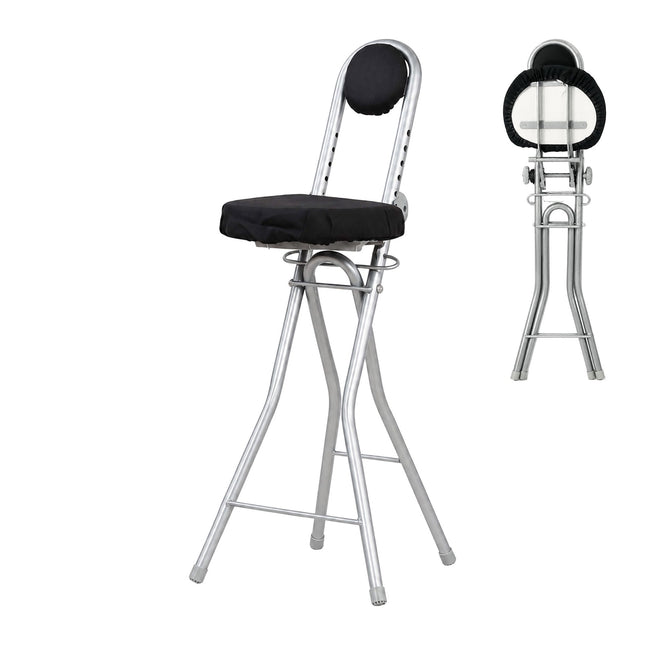 Ergonomischer, verstellbarer Stehhocker, Schwarz/Silber