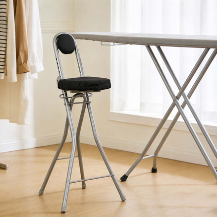 Ergonomic Adjustable Standing Stool, Black/Silver