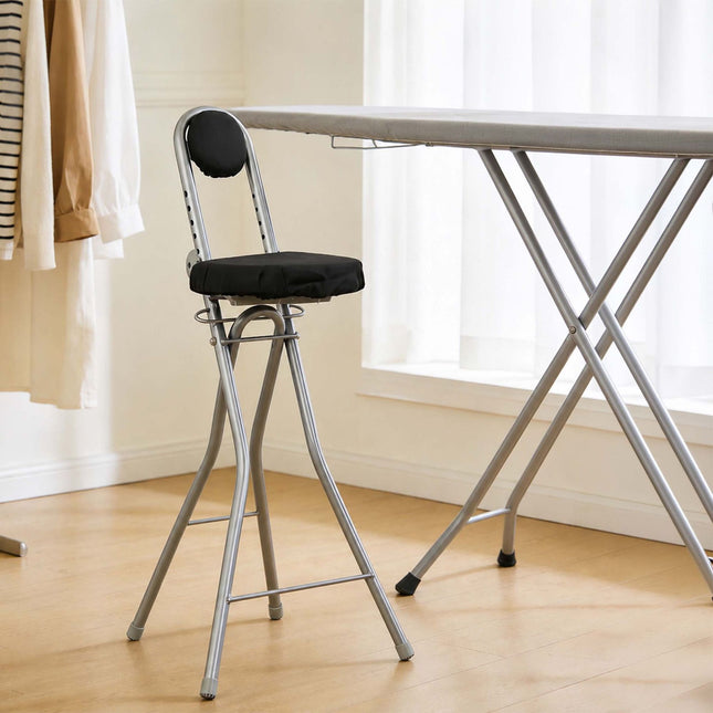Ergonomischer, verstellbarer Stehhocker, Schwarz/Silber