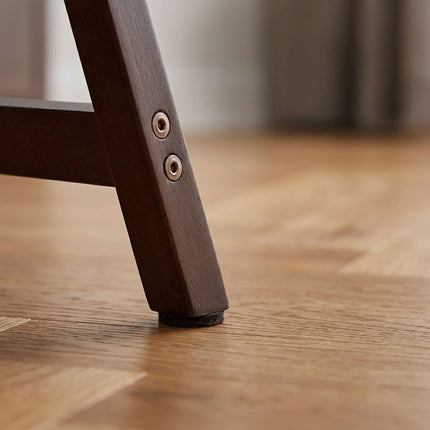 Ergonomická béžová podnožka, bukové dřevo a lněný potah