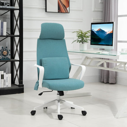 Ergonomic gaming chair with massage & adjustable height, blue