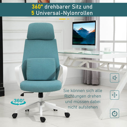 Ergonomic gaming chair with massage & adjustable height, blue