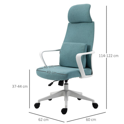 Ergonomic gaming chair with massage & adjustable height, blue
