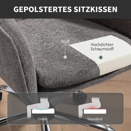 Ergonomic Grey Office Chair with Swivel and Rocking Function