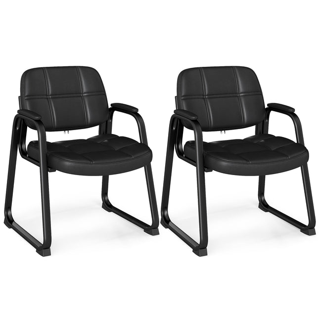 Sada ergonomických konferenčních židlí s kovovým rámem, černá