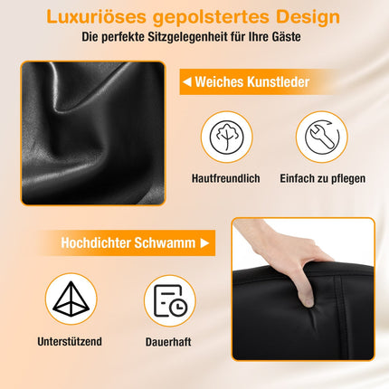 Ergonomisches Besucherstuhl-Set mit Metallgestell, Schwarz