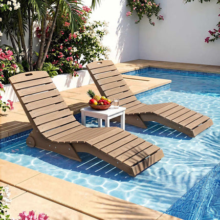 Ergonomic In-Pool Lounge Chair with Wheels – Brown HDPE