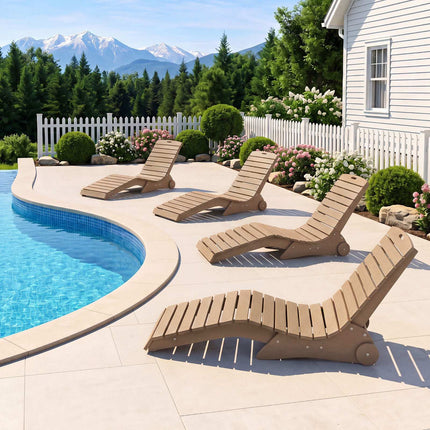 Ergonomic In-Pool Lounge Chair with Wheels – Brown HDPE