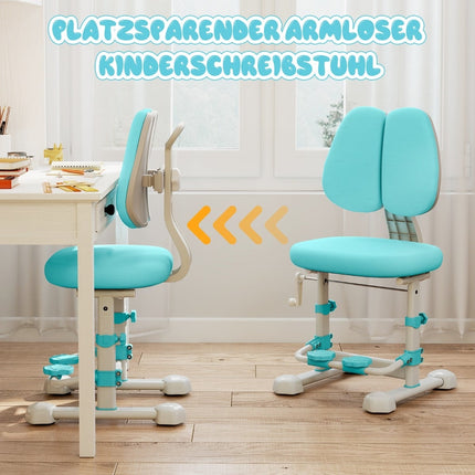 Ergonomischer Kinder-Schreibtischstuhl mit verstellbarer Rückenlehne und Fußstütze