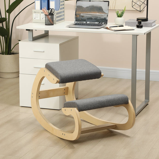 Ergonomischer Schaukel-Kniestuhl für verbesserte Haltung, grau