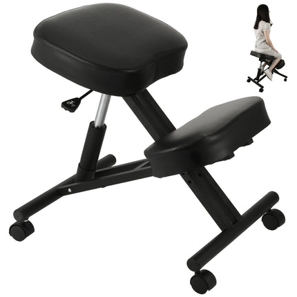 Ergonomic Kneeling Chair – Adjustable Height, Locking Wheels, 265 lb