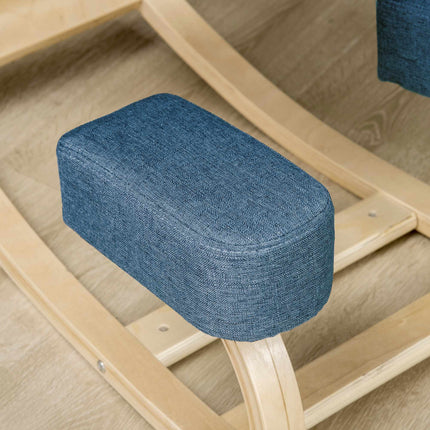 Ergonomischer Kniestuhl, Birkenholz, 120kg Tragkraft, Blau
