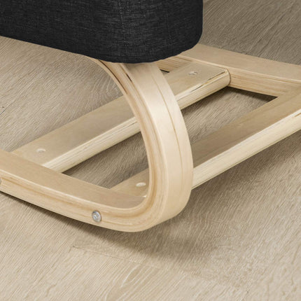 Ergonomischer Kniestuhl, Birke, Schwarz, 120 kg Tragkraft