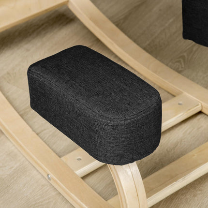 Ergonomischer Kniestuhl, Birke, Schwarz, 120 kg Tragkraft