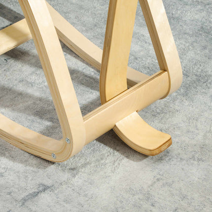Ergonomic Kneeling Chair, Birch Wood, Black, Home & Office Use