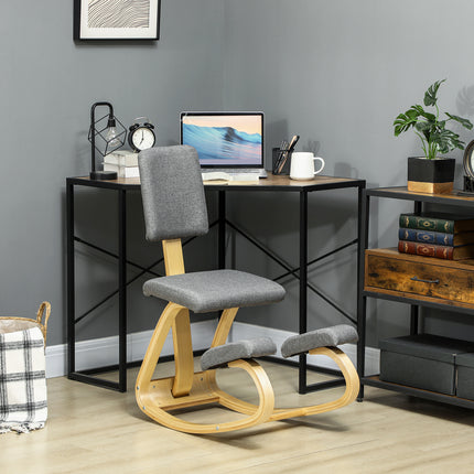Ergonomická klekačka, březové dřevo, šedá, pro domov i kancelář