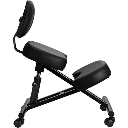 Ergonomic Kneeling Chair With Backrest, Wheels, Adjustable