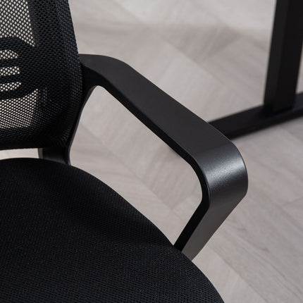Ergonomischer Netzstuhl, Schaumstoff, Metallbeine, Schwarz