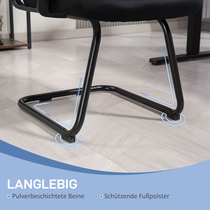 Ergonomischer Netzstuhl, Schaumstoff, Metallbeine, Schwarz