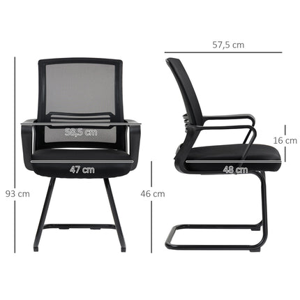 Ergonomischer Netzstuhl, Schaumstoff, Metallbeine, Schwarz