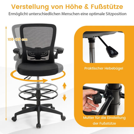 Ergonomická síťovaná kancelářská židle, vysoké opěradlo, nastavitelné područky