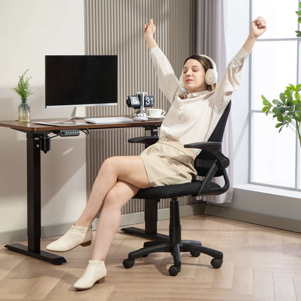 Ergonomic Mesh Office Chair with Foldable Arms, Black
