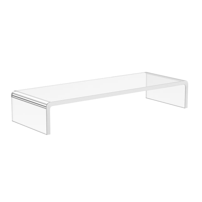 Ergonomic monitor stand in acrylic, Transparent, 53x19x9cm