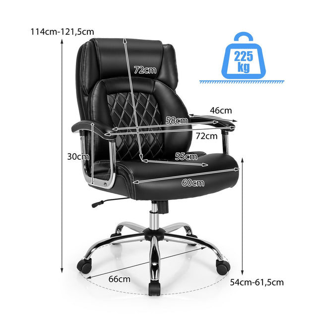 Ergonomischer Bürostuhl, 225 kg Tragkraft, verstellbare Neigung