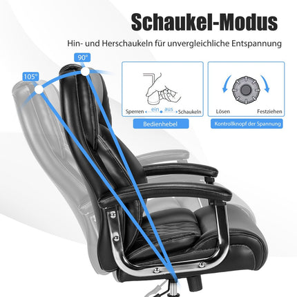 Ergonomic Office Chair, 225kg Capacity, Adjustable Recline