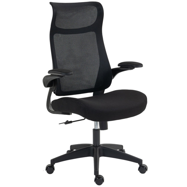 Ergonomischer Bürostuhl, 3D-Armlehnen, Netzrücken, Schwarz