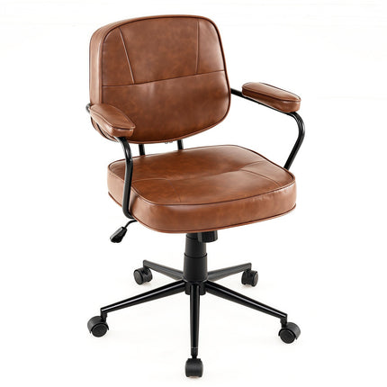 Ergonomická kancelářská židle, nastavitelná, hnědá umělá kůže