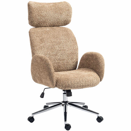 Ergonomischer Bürostuhl, verstellbare Kopfstütze, braun