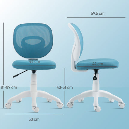 Ergonomic Office Chair, Adjustable Height, Blue Mesh