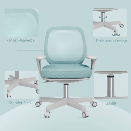 Ergonomischer Bürostuhl, Höhenverstellbar, Grün, 360° drehbar