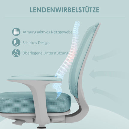 Ergonomischer Bürostuhl, Höhenverstellbar, Grün, 360° drehbar