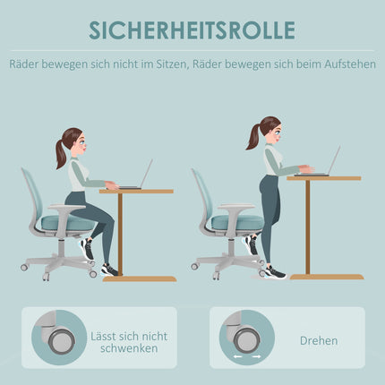 Ergonomischer Bürostuhl, Höhenverstellbar, Grün, 360° drehbar