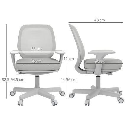 Ergonomischer Bürostuhl, Höhenverstellbar, Grau, 360° drehbar