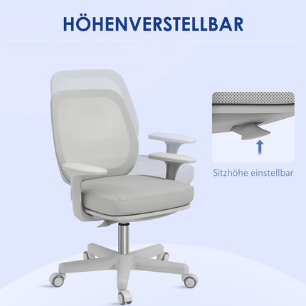 Ergonomischer Bürostuhl, Höhenverstellbar, Grau, 360° drehbar