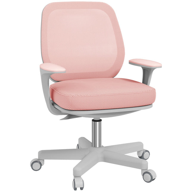 Ergonomischer Bürostuhl, Höhenverstellbar, Rosa, 360° drehbar