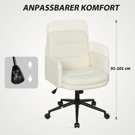 Ergonomischer Bürostuhl, Stoffbezug, verstellbar, Cremefarben