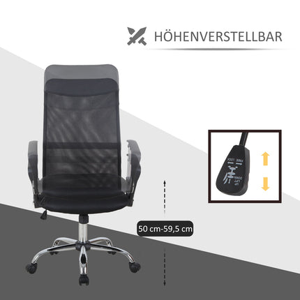 Ergonomischer schwarzer drehbarer Gaming-Stuhl, Mesh-Schaum, höhenverstellbar