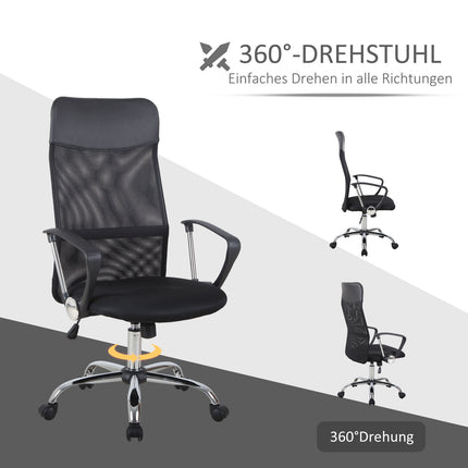 Ergonomischer schwarzer drehbarer Gaming-Stuhl, Mesh-Schaum, höhenverstellbar