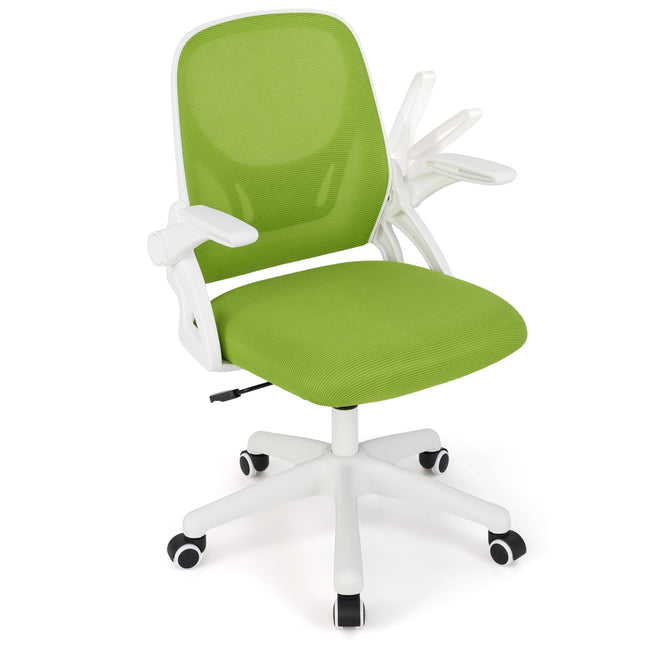 Ergonomischer Bürostuhl, Grün, hochklappbare Armlehnen, Lordosenstütze