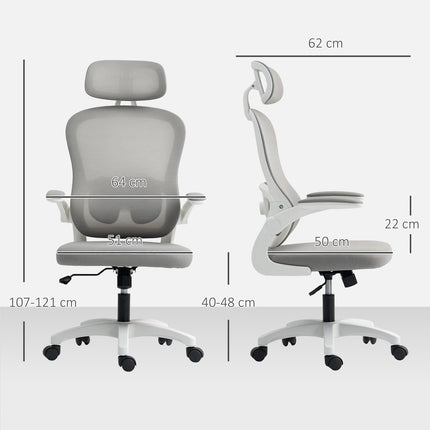 Ergonomischer Bürostuhl, Netzrückenlehne, verstellbar, Grau