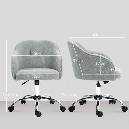 Ergonomischer Bürostuhl, Teddy-Fleece, Höhenverstellbar