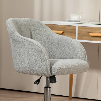 Ergonomischer Bürostuhl, Teddy-Fleece, Höhenverstellbar