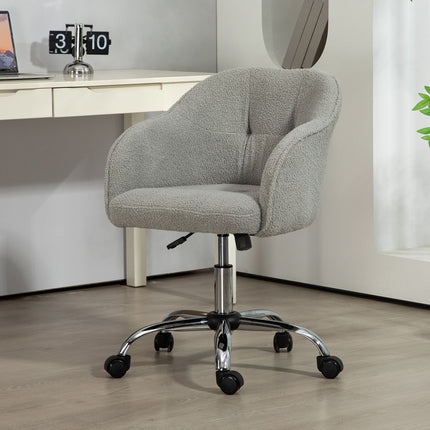 Ergonomischer Bürostuhl, Teddy-Fleece, Höhenverstellbar