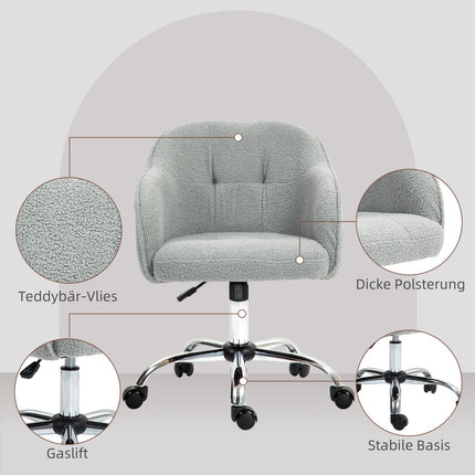 Ergonomischer Bürostuhl, Teddy-Fleece, Höhenverstellbar