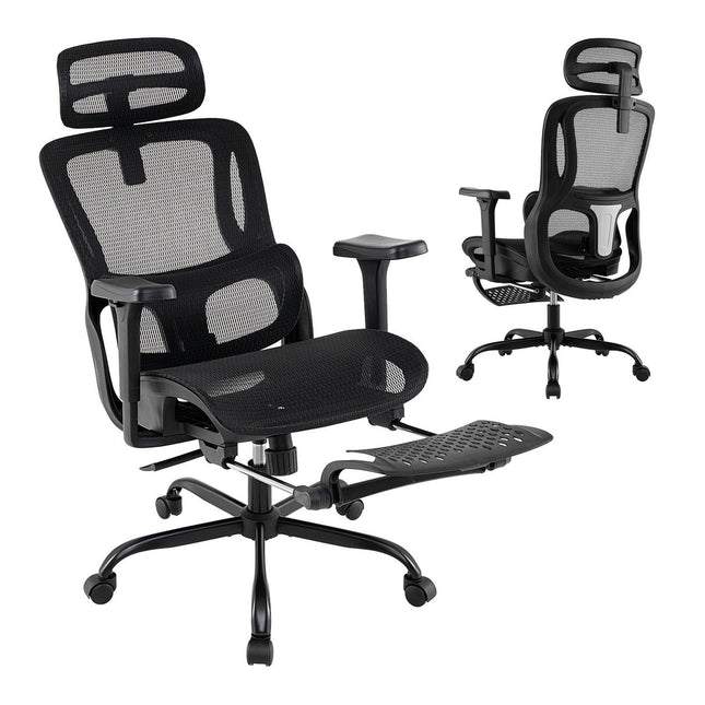 Ergonomischer Bürostuhl mit verstellbarer Kopf- und Fußstütze