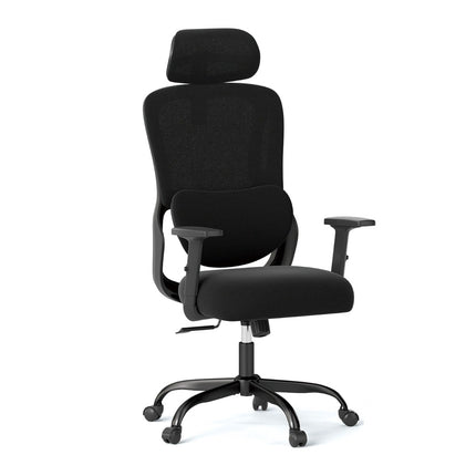 Ergonomická kancelářská židle s nastavitelnou opěrkou hlavy a bederní opěrkou